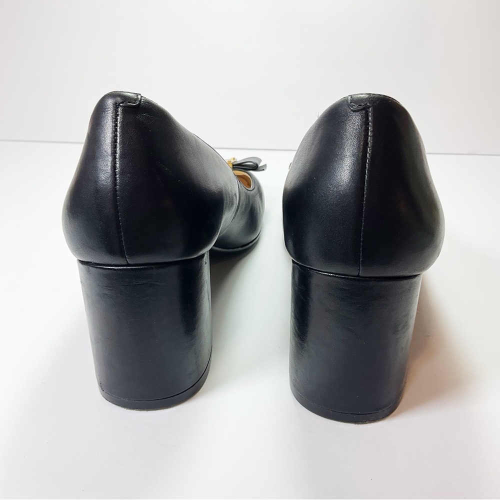 Cole Haan Tali Bow Leather Block-Heel Pumps - Picture 5 of 10